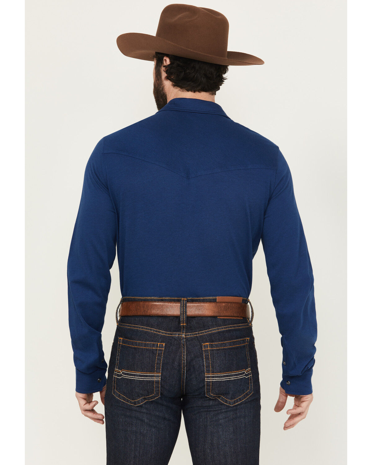 Image #4 - Cody James Black 1978® Men's Drifter Solid Long Sleeve Polo, Blue, hi-res