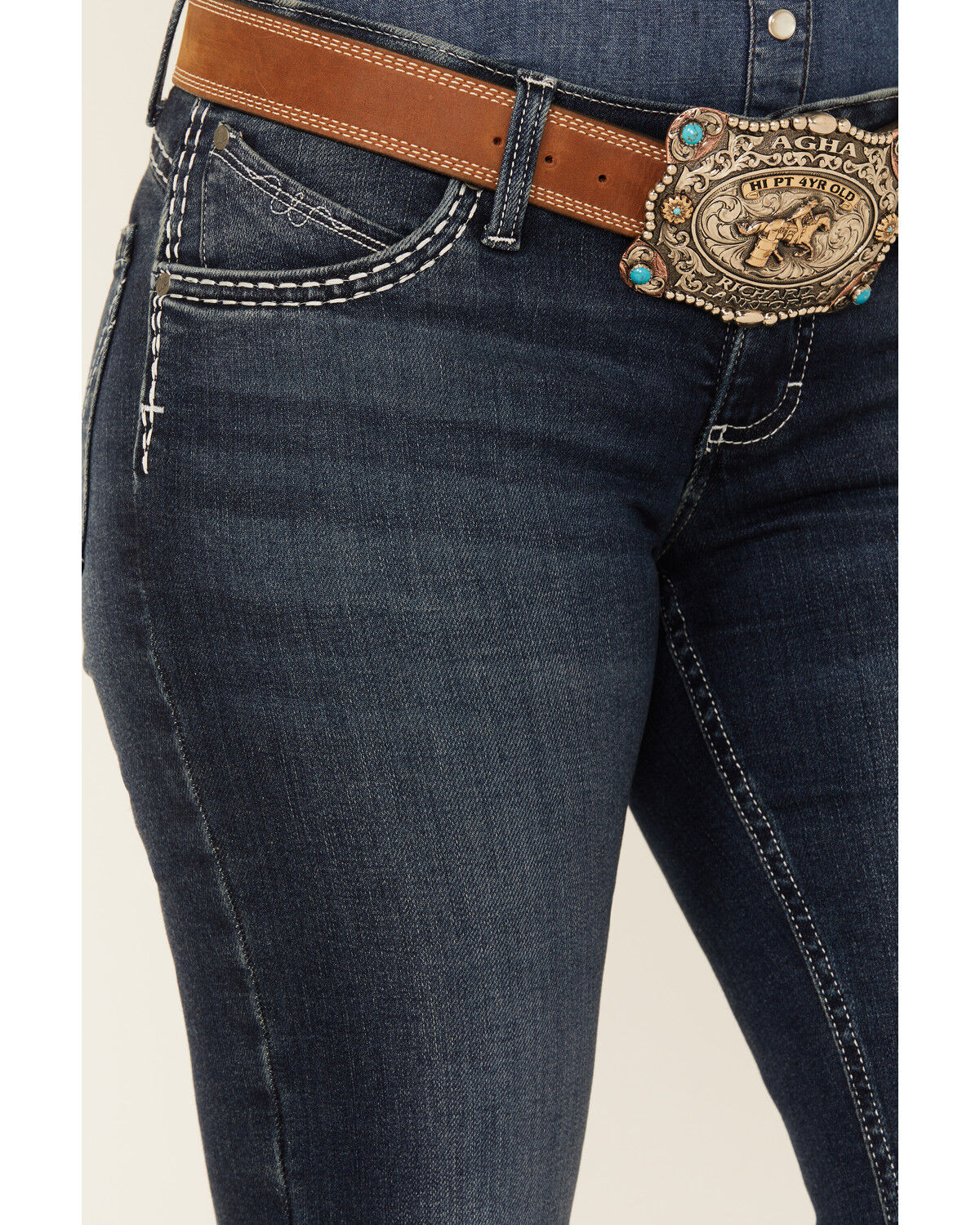 Image #4 - Wrangler Women's Shiloh Dark Wash Low Rise Bootcut Ultimate Riding Jeans, Dark Wash, hi-res