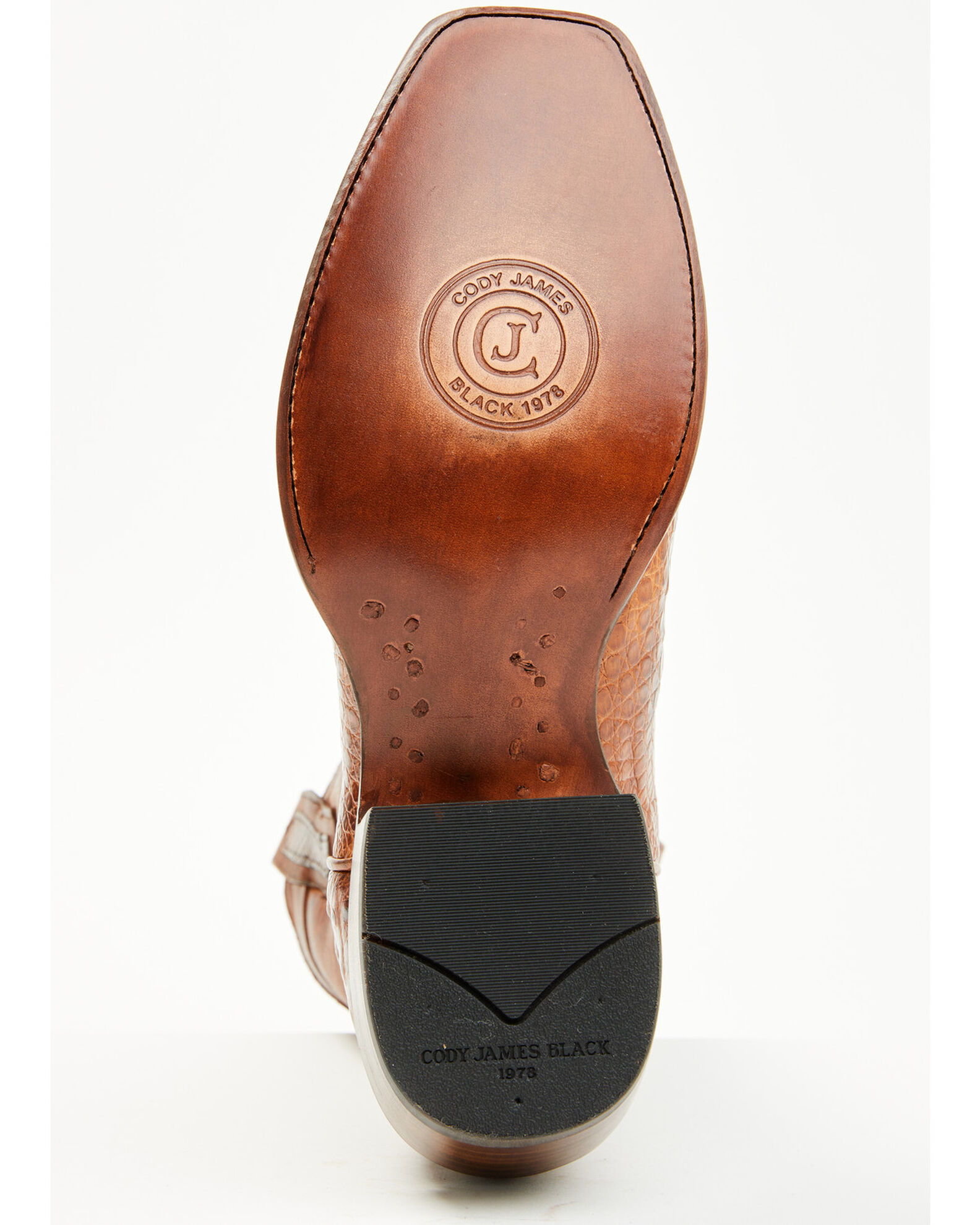 Image #7 - Cody James Black 1978® Men's Mason Exotic Caiman Belly Western Boots - Square Toe, Cognac, hi-res