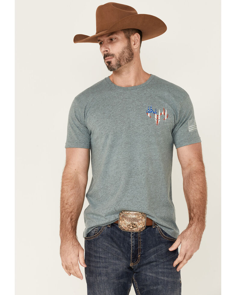 Buck Wear Men's Grey Dangerous Freedom Graphic Short Sleeve T-Shirt , Grey, hi-res