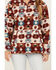 Image #3 - Cotton & Rye Women's Southwestern Print Sherpa Half Zip Pullover, Rust Copper, hi-res