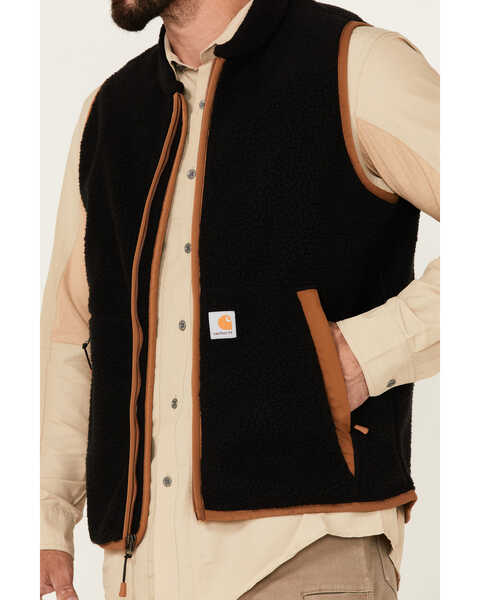 Image #3 - Carhartt Men's Black Relaxed Fit Zip-Front Fleece Vest , Black, hi-res