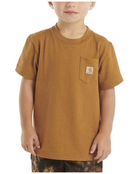 Carhartt Toddler Boys' Solid Short Sleeve Pocket T-Shirt , Brown, hi-res