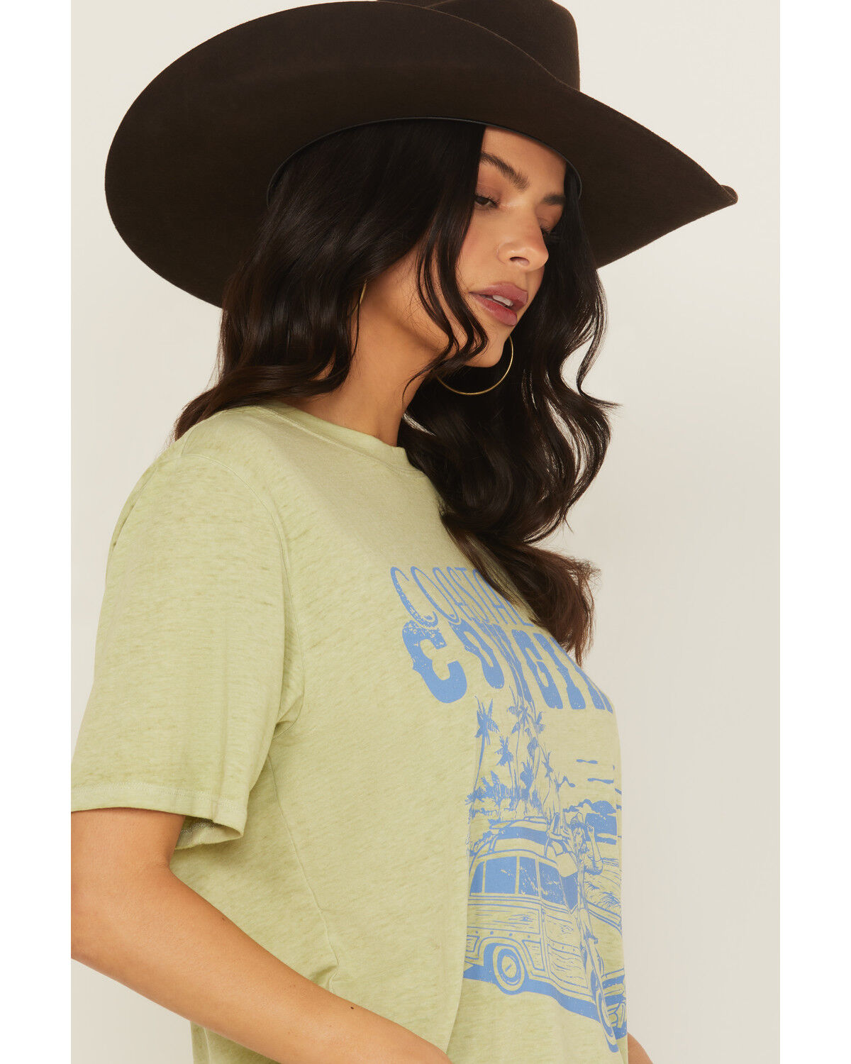 Image #2 - Blended Women's Coastal Cowgirl Short Sleeve Graphic Tee, Green, hi-res