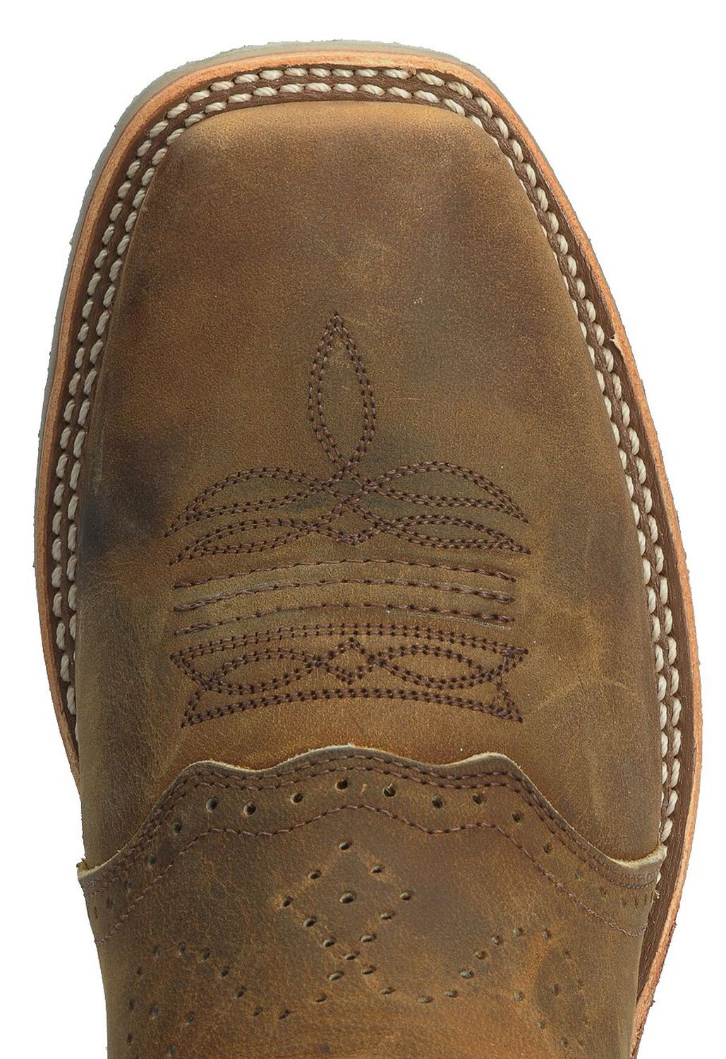 Image #6 - Double H Men's ICE Saddle Vamp Work Roper Boots - Square Toe, Golden Tan, hi-res