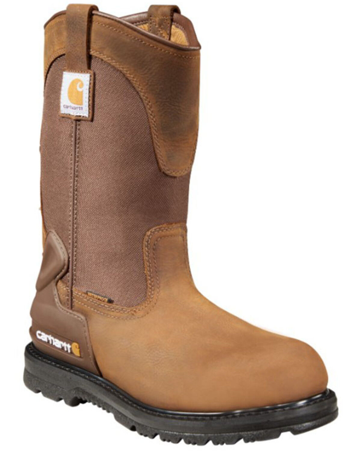 Image #1 - Carhartt Men's Heritage 11" Waterproof Wellington Work Boots - Steel Toe, Bison, hi-res