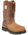Carhartt Water Repellent Wellington Pull-On Work Boots - Steel Toe, Bison, hi-res