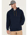 Image #1 - Thorogood Men's Heavyweight Brushed Embossed Logo Hooded Sweatshirt, Navy, hi-res
