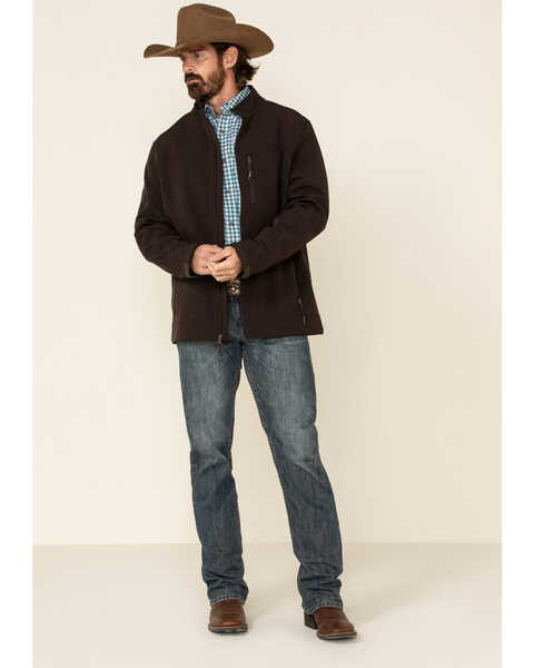 Image #5 - Cody James Men's Brown Steamboat Softshell Bonded Zip Front Jacket, Brown, hi-res
