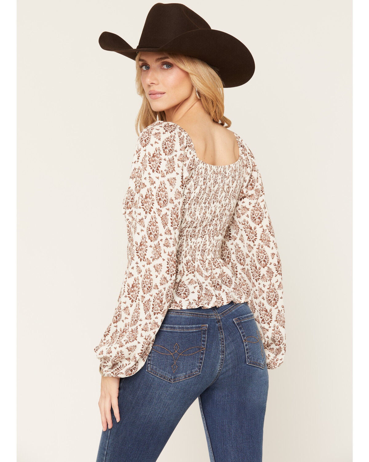 Image #4 - Ash & Violet Women's Boot Barn Exclusive Conversational Print Corset Top, Ivory, hi-res