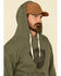 Stetson Men's Green Eagle In Shield Graphic Hooded Sweatshirt , Grey, hi-res