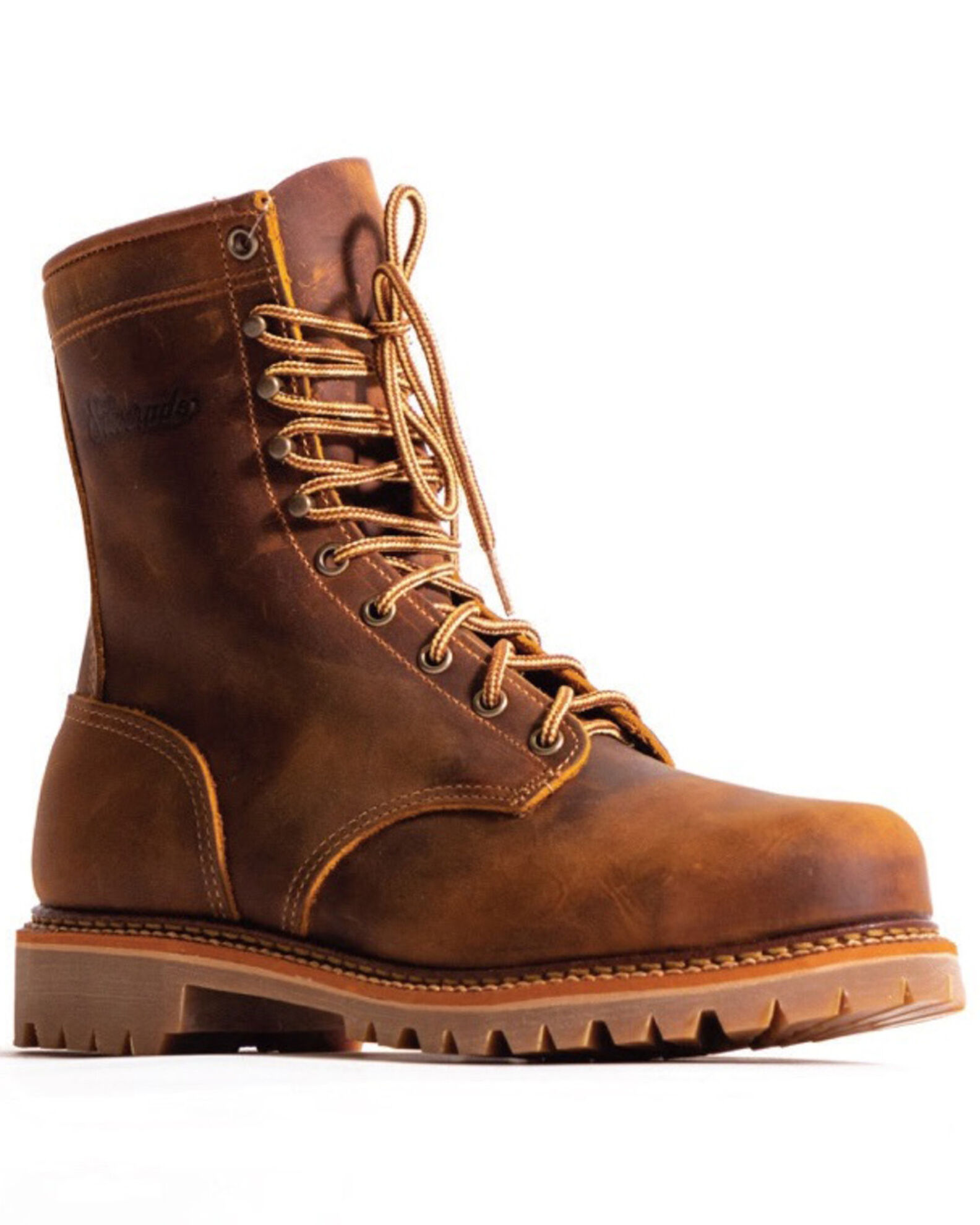 Image #1 - Silverado Men's 8" Lace-Up Work Boots - Soft Toe, Tan, hi-res