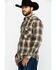 Resistol Men's Richland Ombre Plaid Long Sleeve Western Shirt , Lt Brown, hi-res