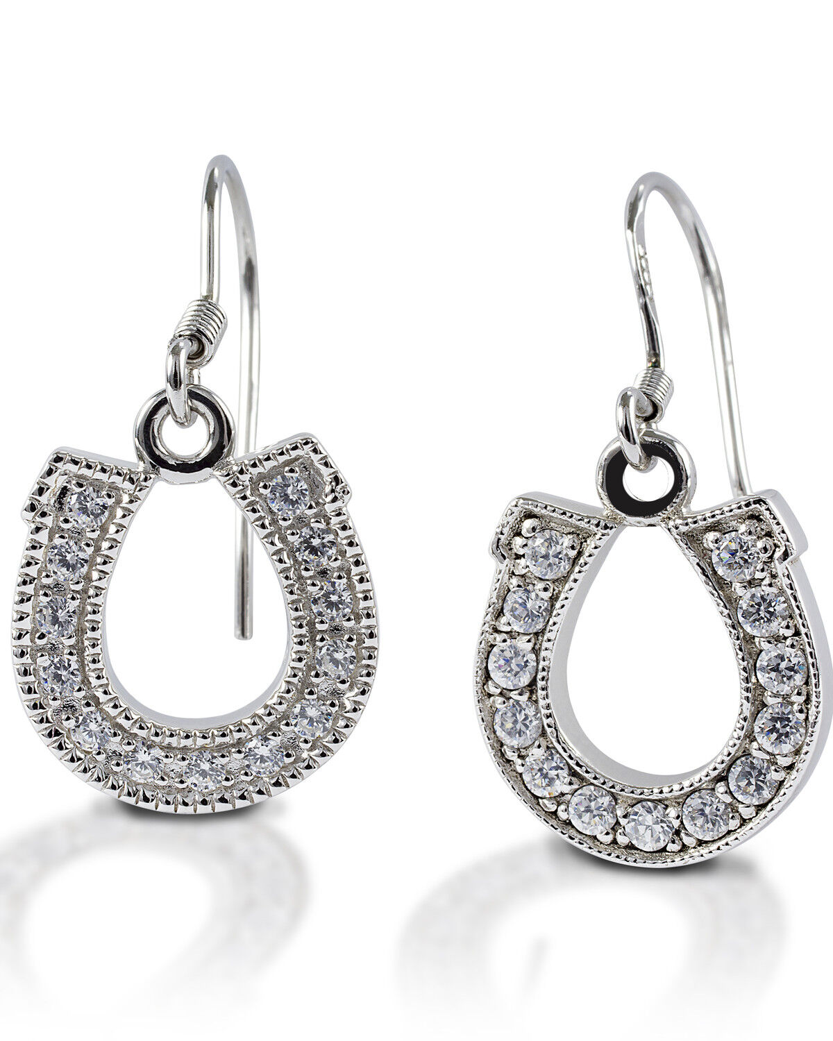 Image #1 - Kelly Herd Women's Dangle Horseshoe Earrings, Silver, hi-res