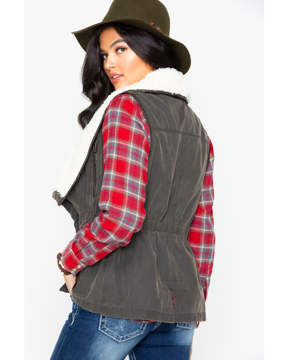 Image #2 - Jack By BB Dakota Women's Hey-Ya Hooded Vest, Olive, hi-res