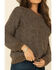 Mystree Women's Brown Knit Chevron Weave Sweater , Brown, hi-res