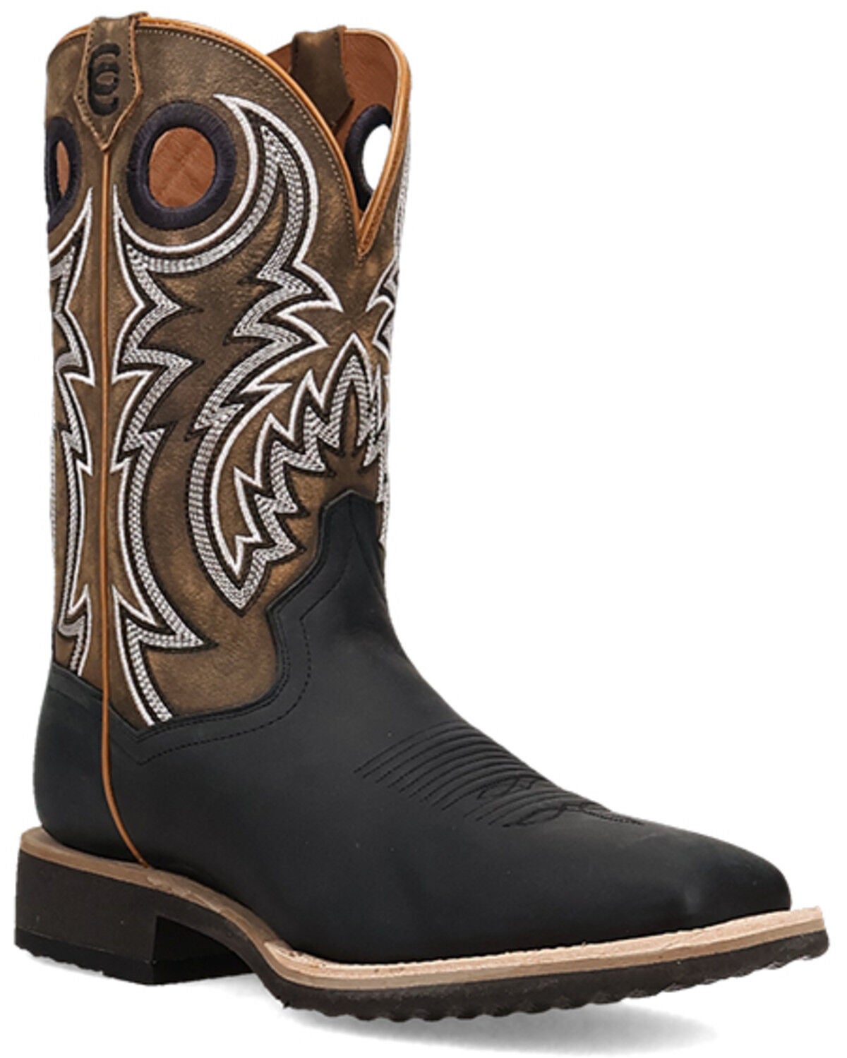 Dan Post Men's Royston Performance Western Boots - Broad Square Toe, Black, hi-res