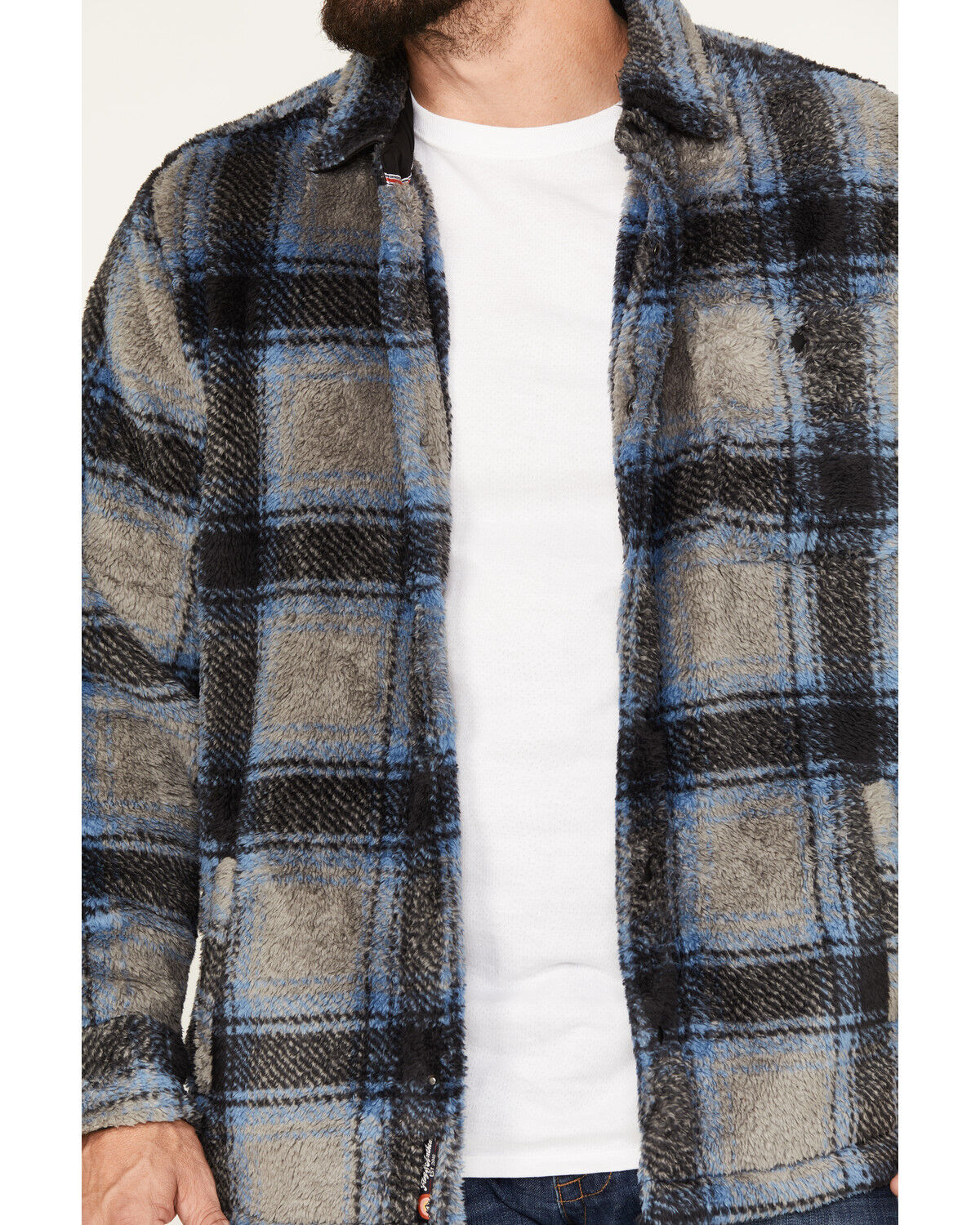 Image #3 - Flag & Anthem Men's Atoka Sherpa Plaid Print Shirt Jacket, , hi-res