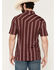 Image #4 - Ferrell Men's Hays Striped Print Short Sleeve Snap Stretch Polo Shirt, Maroon, hi-res