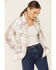 Nikki Erin Women's Whipstitch Plaid Long Sleeve Western Flannel Shirt , Ivory, hi-res