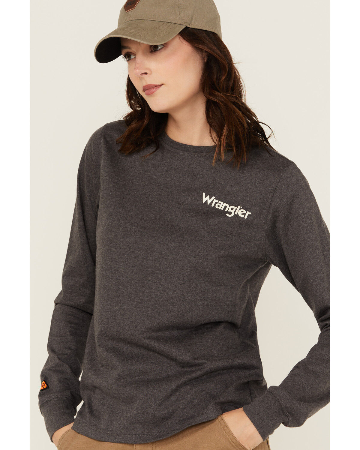 Image #2 - Wrangler Women's FR Eagle Long Sleeve Graphic Work T-Shirt - Plus, Charcoal, hi-res