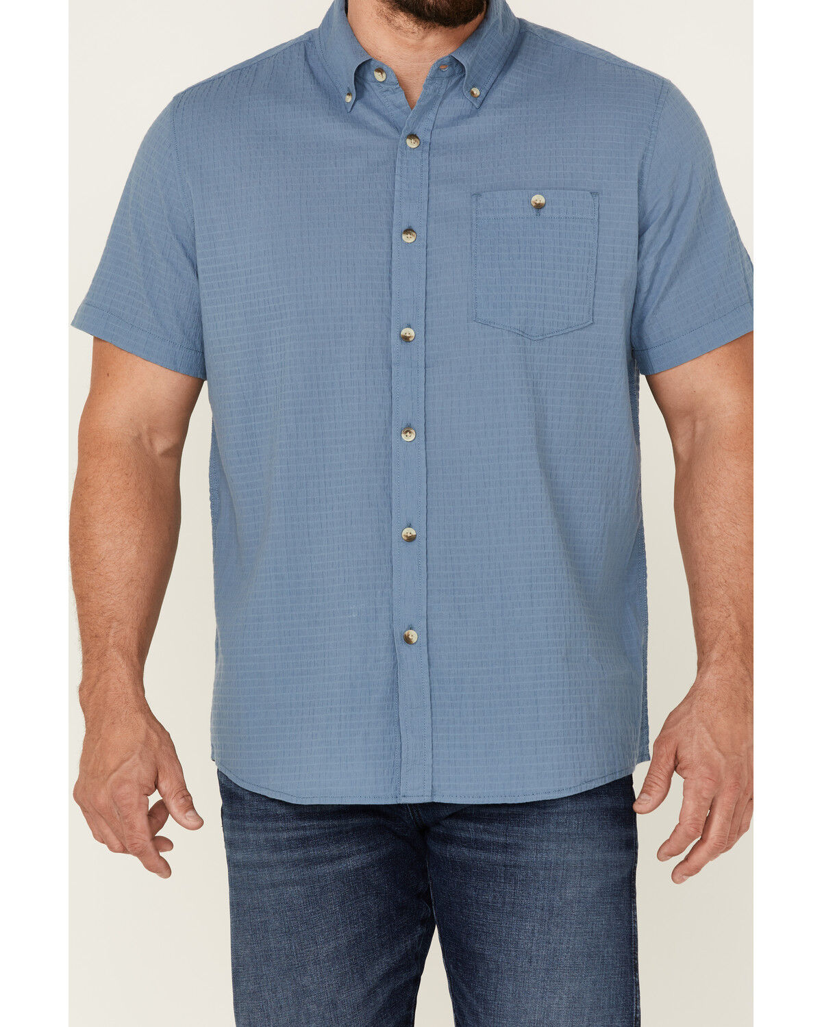 Image #3 - North River Men's Seersucker Short Sleeve Button Down Western Shirt, , hi-res