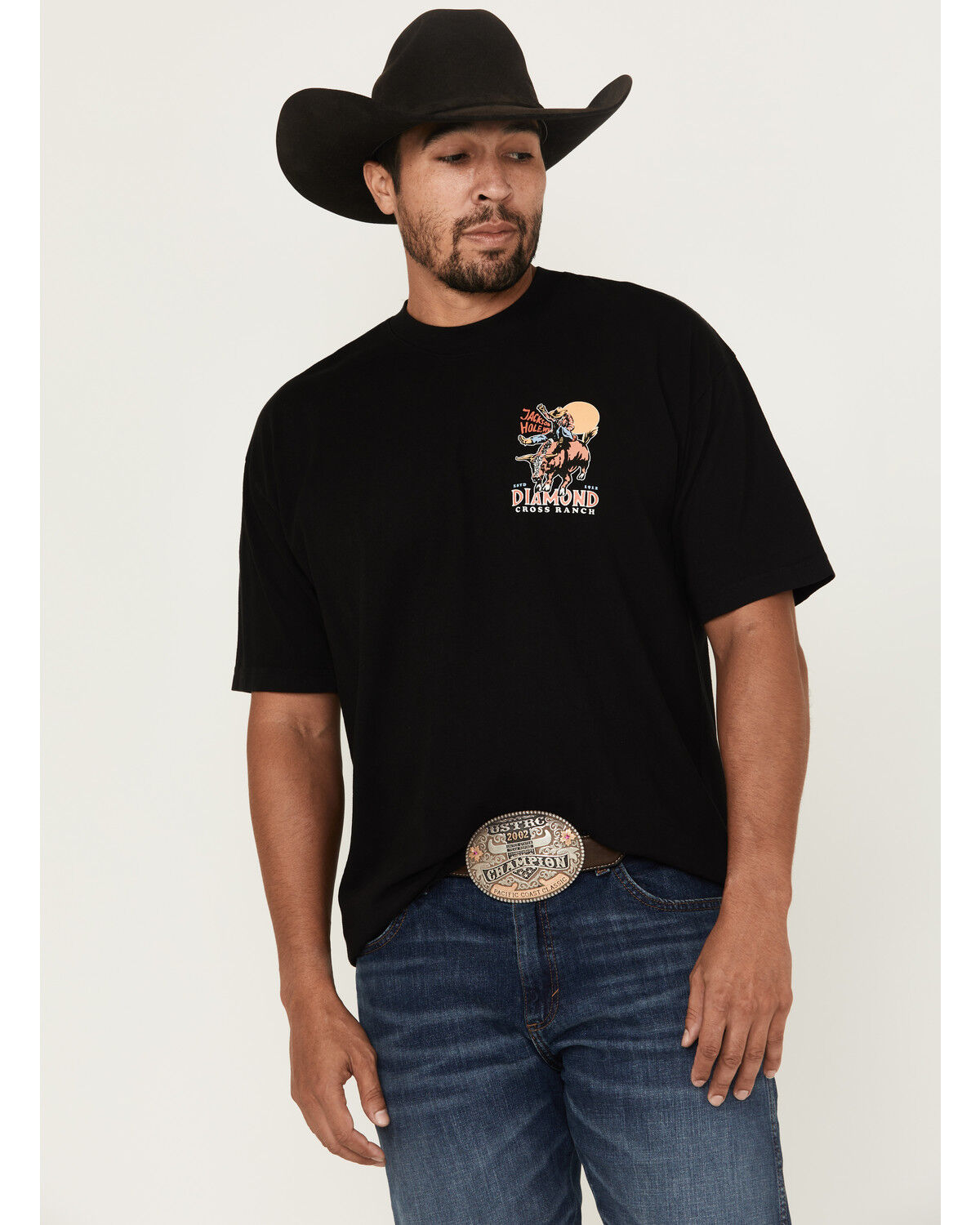 Image #2 - Diamond Cross Ranch Men's Sunshine Bull Ride Short Sleeve Graphic T-Shirt, Charcoal, hi-res