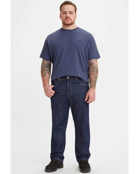 Image #1 - Levi's Men's On That Mountain Dark Wash Stretch Relaxed Straight Jeans , Blue, hi-res