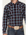 Image #3 - Cody James Men's Poker Night Plaid Print Long Sleeve Snap Western Shirt, Red, hi-res