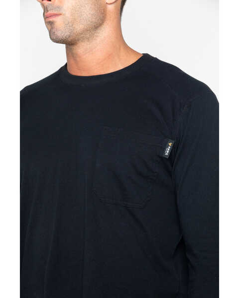 Image #3 - Hawx Men's Solid Pocket Crew Long Sleeve Work T-Shirt - Big & Tall , Black, hi-res