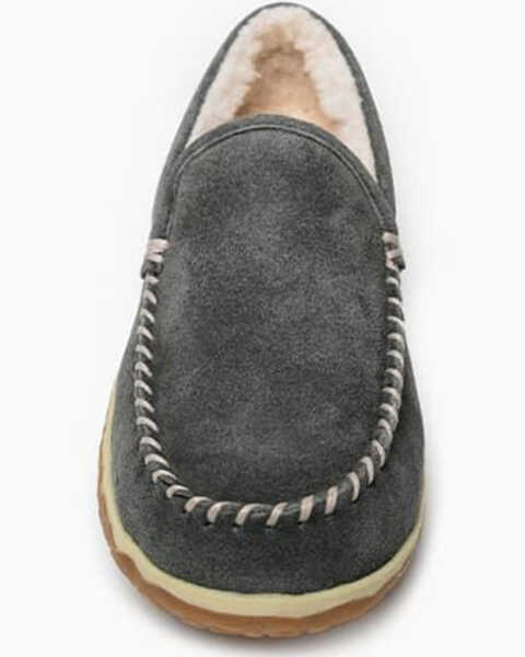 Image #4 - Minnetonka Men's Gray Tilden Slippers - Moc Toe, Grey, hi-res