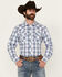 Image #1 - Wrangler Retro Men's Plaid Print Long Sleeve Snap Western Shirt, Blue, hi-res