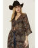 Image #3 - Shyanne Women's Floral Print Chiffon Kimono, Dark Brown, hi-res