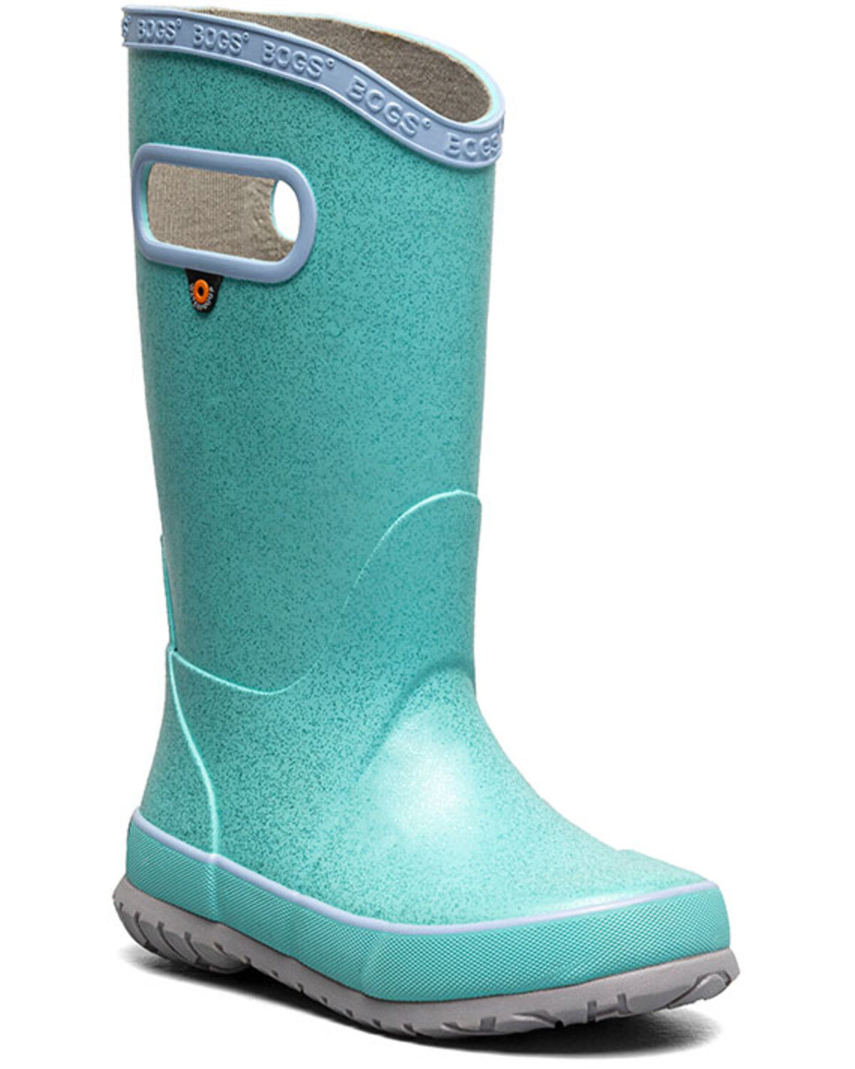 Image #1 - Bogs Girls' Rainbow Glitter Rainboots, Aqua, hi-res