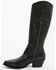 Image #3 - Italian Cowboy Women's Bolt Overlay Tall Western Boots - Snip Toe, Dark Grey, hi-res