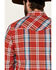 Roper Men's Warm Red Large Plaid Long Sleeve Snap Western Shirt , Red, hi-res