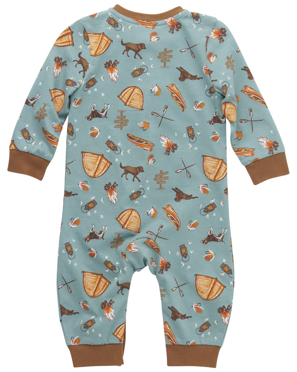 Image #2 - Carhartt Infant Boys' Camping Print Long Sleeve Onesie, Teal, hi-res