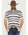 Image #1 - Rock & Roll Denim Men's Southwestern Striped Short Sleeve Button-Down Polo, Natural, hi-res