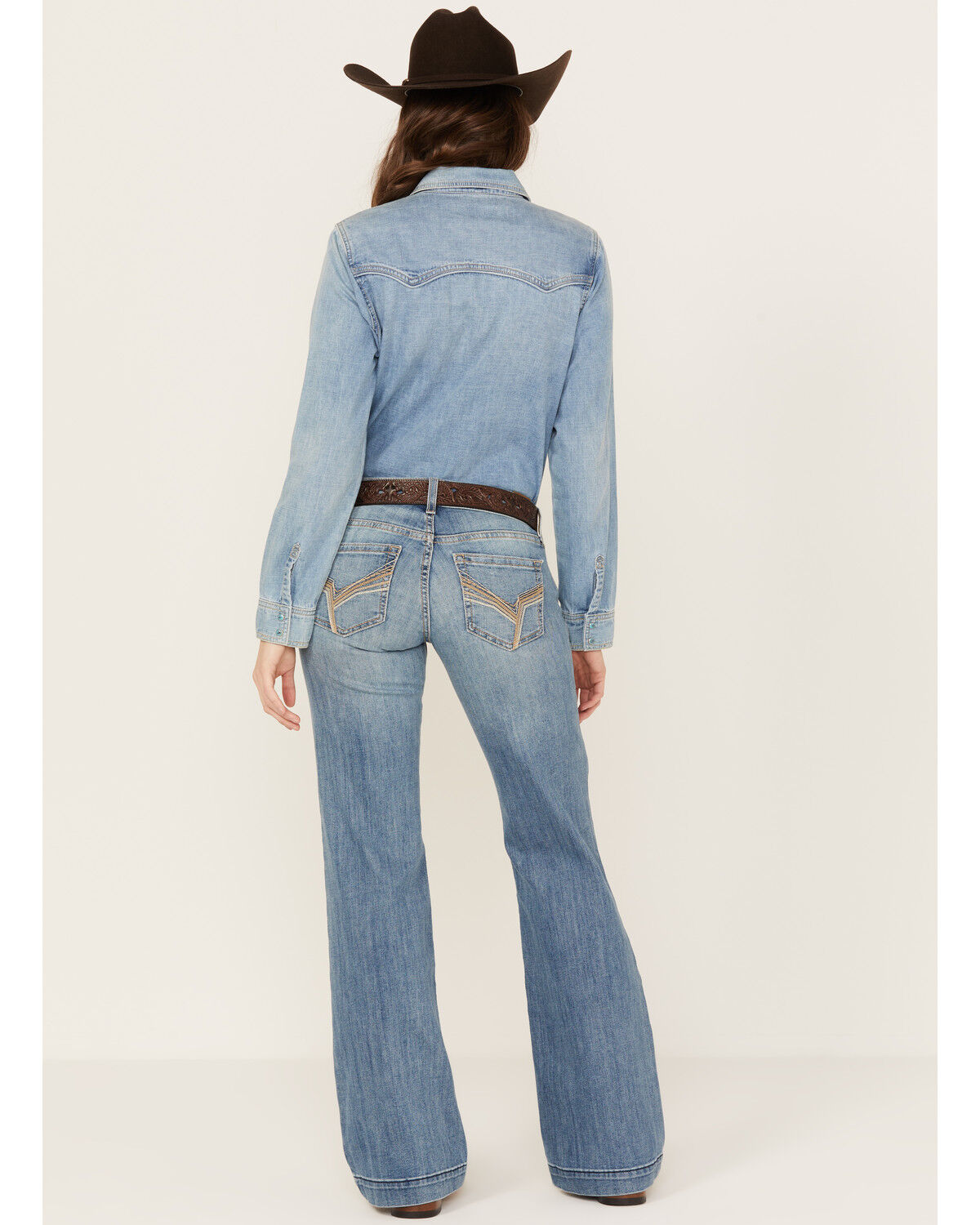 Image #3 - Ariat Women's Trouser Mid Rise Jacqueline Philadelphia Jeans, Medium Wash, hi-res