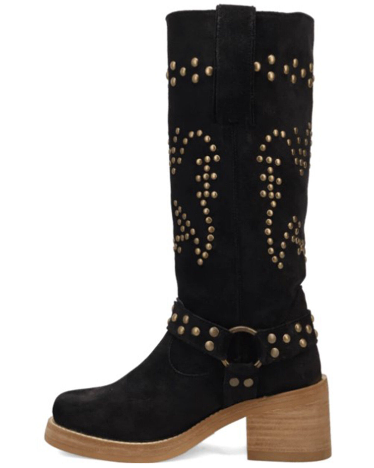 Image #3 - Dingo Women's Troubadour Studded Tall Fashion Boots - Round Toe, Black, hi-res