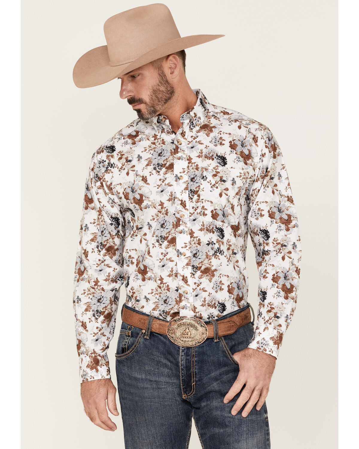 Long Sleeve Button-Down Western Shirt 