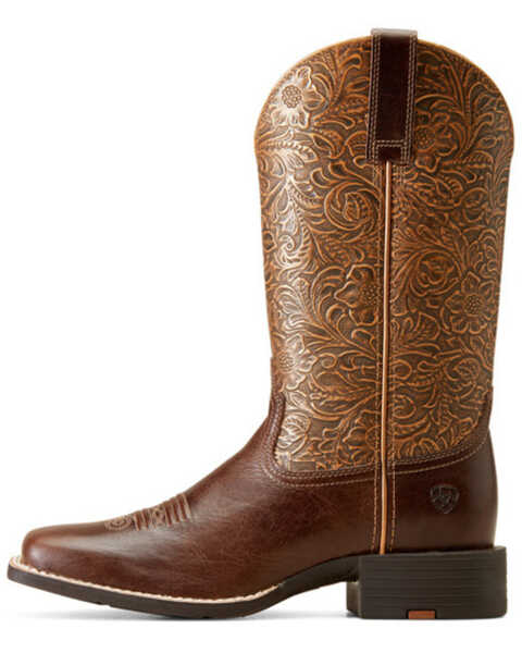 Image #2 - Ariat Women's Round Up Performance Western Boots - Broad Square Toe, Brown, hi-res