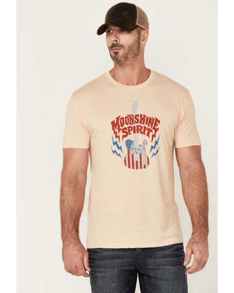 Image #1 - Moonshine Spirit Men's Guitar USA Graphic Short Sleeve T-Shirt , White, hi-res