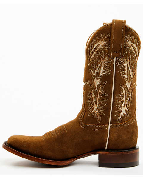 Image #3 - Caborca Silver Women's Maisie Star And Hearts Inlay Western Boots - Broad Square Toe, Tan, hi-res