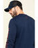 Hawx Men's Navy Sleeve Logo Long Sleeve Work T-Shirt - Tall , Navy, hi-res