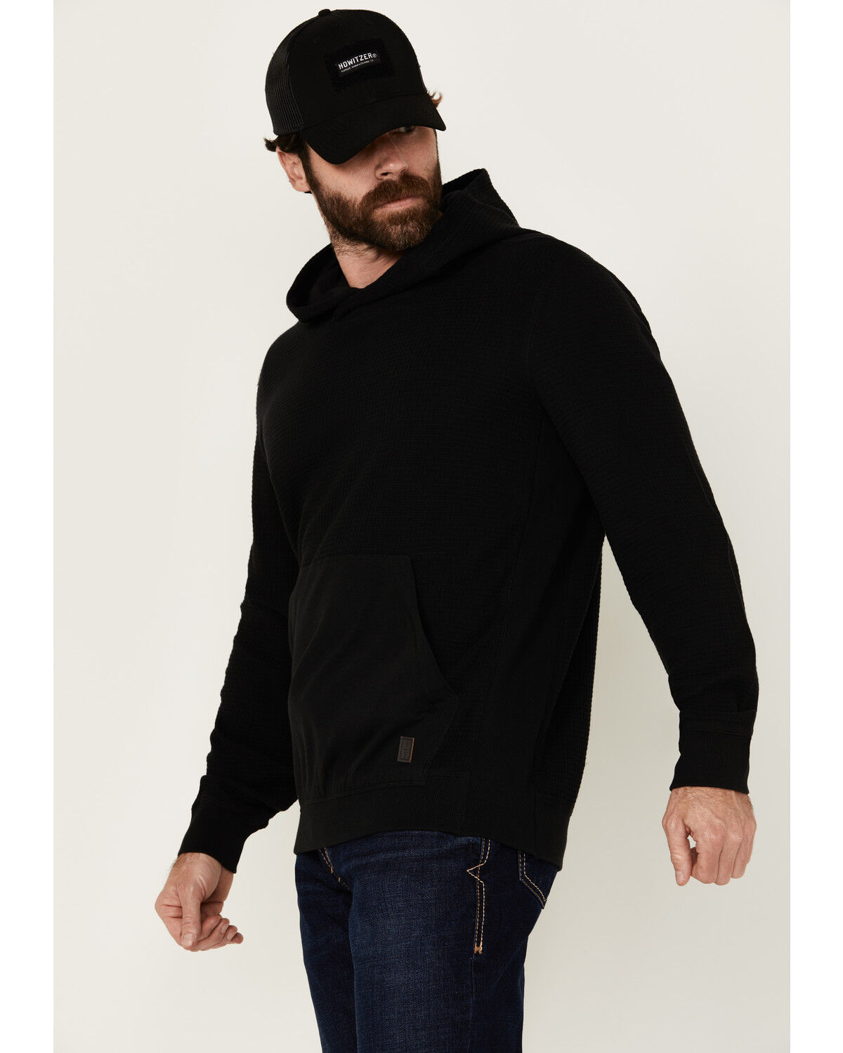 Image #2 - Brothers and Sons Men's Vander Solid Hooded Sweatshirt, Black, hi-res