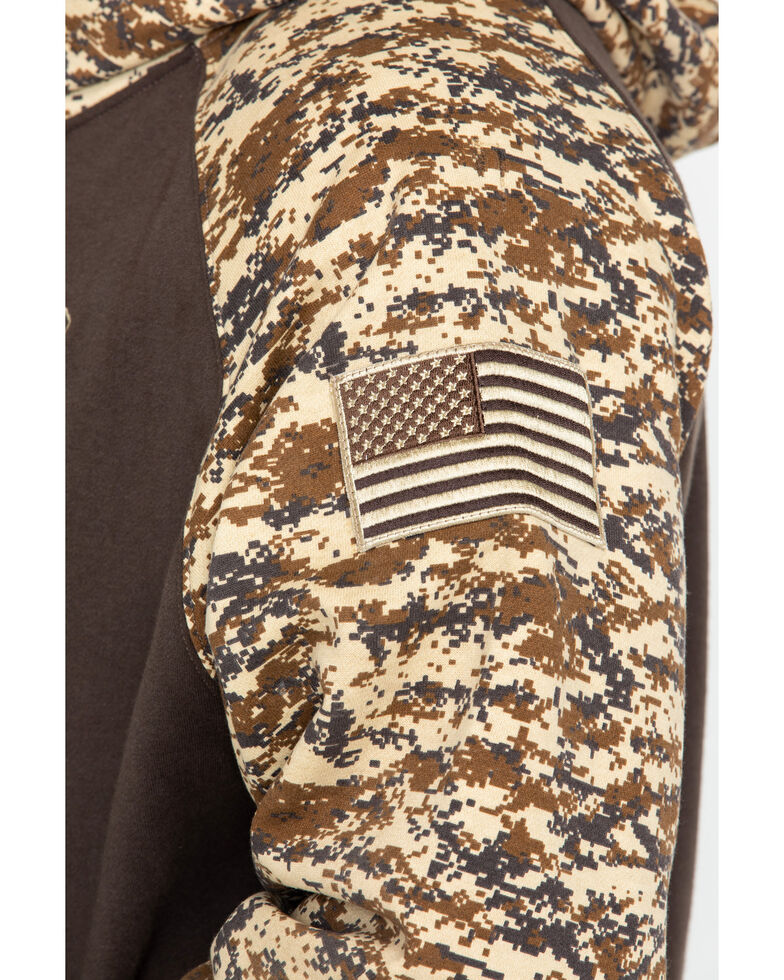 Ariat Men's Brown Patriot Desert Camo Hooded Sweatshirt, Brown, hi-res
