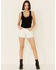 Shyanne Women's White Crochet Lace Short Shorts, White, hi-res