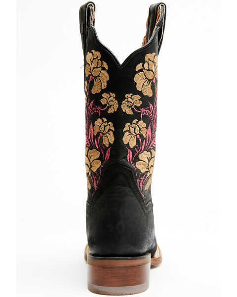 Image #5 - Dan Post Women's Asteria Floral Western Performance Boots -  Broad Square Toe , Black, hi-res