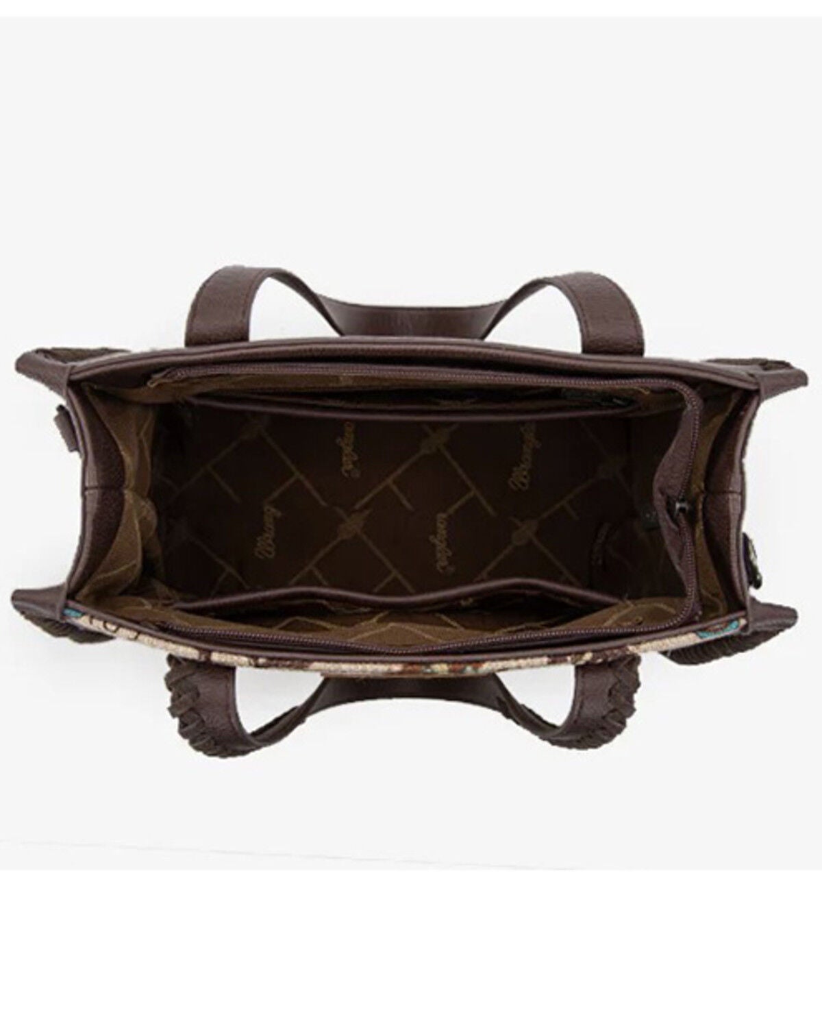 Image #2 - Wrangler Women's Cowboy Print Concealed Carry Crossbody Satchel, Tan, hi-res